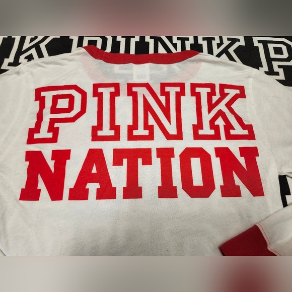 #556 VS Pink "PINK NATION" L/S Tee ❤️ - Picture 4 of 5